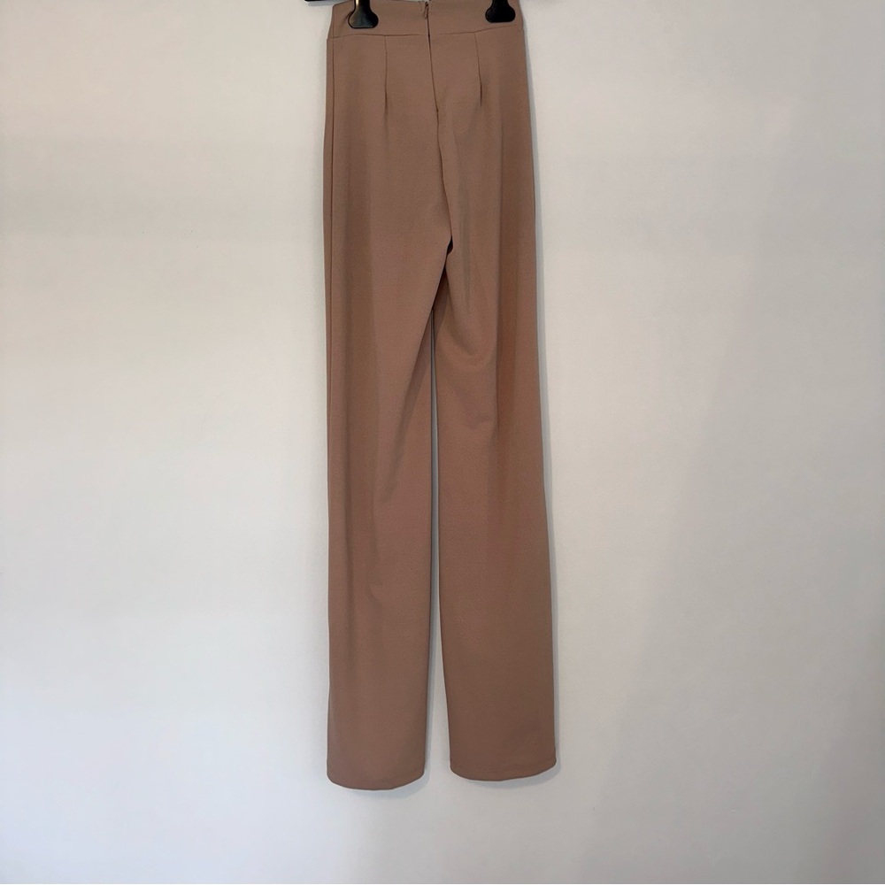 NWOT Fashion Nova Call It Even taupe beige Wide Leg Dress Pants, Size XS - Picture 6 of 16